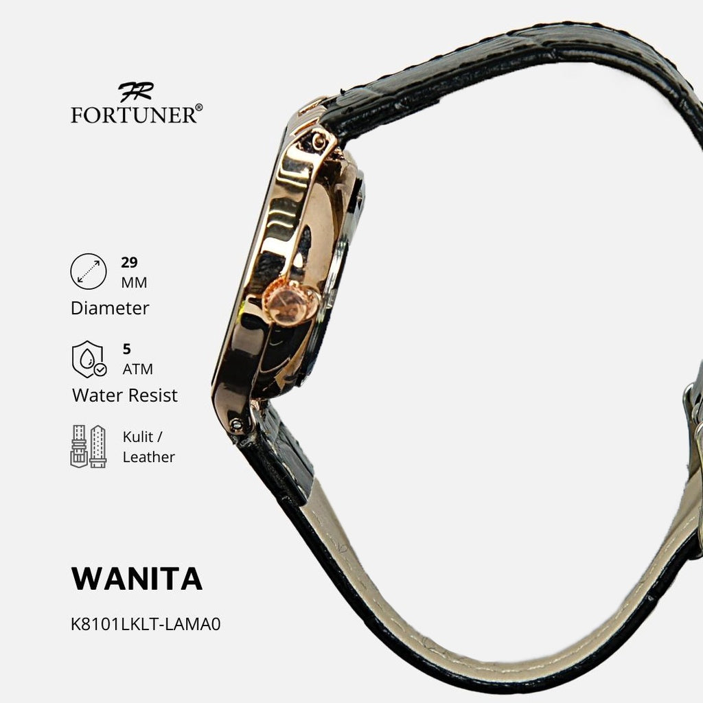 Fortuner Jam Tangan Analog Wanita Kulit Tahan Air Luxanne
