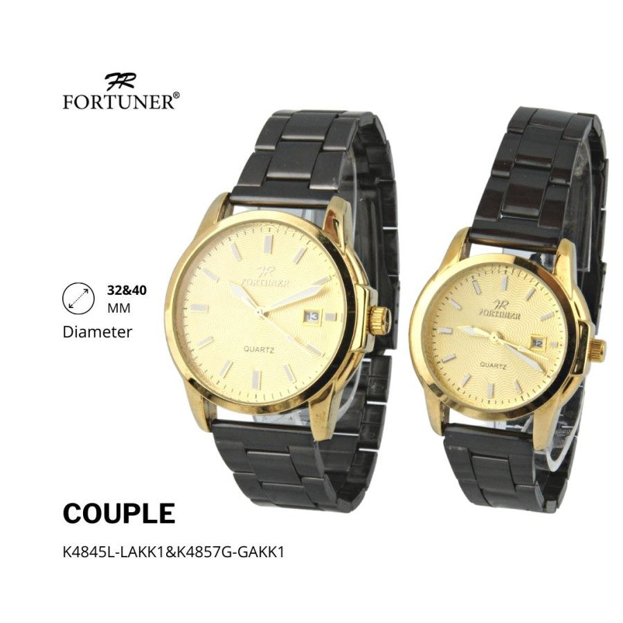 Fortuner Jam Tangan Couple Analog Water Resistant Gold Alterio