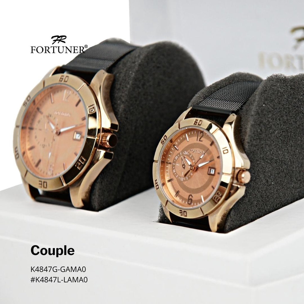 Fortuner Jam Tangan Couple Analog Tahan Air Rantai Pasir Avery