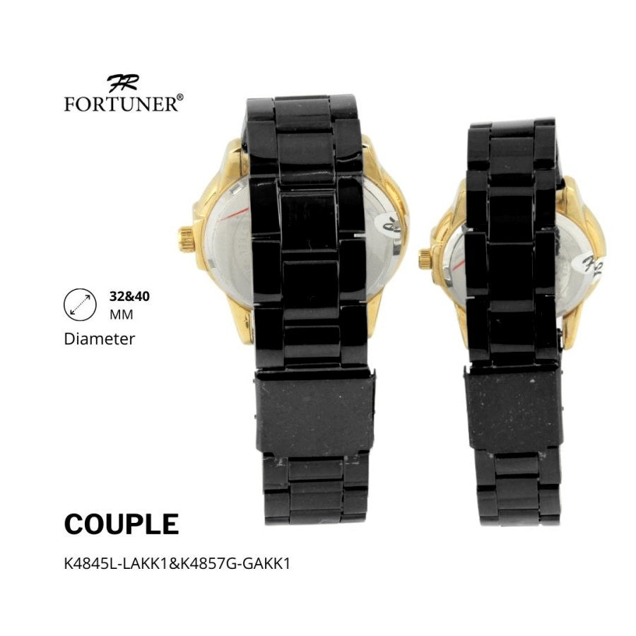 Fortuner Jam Tangan Couple Analog Water Resistant Gold Alterio