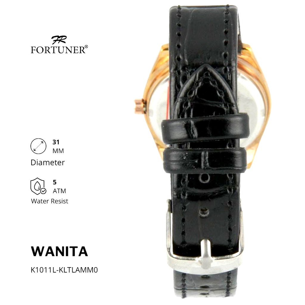Fortuner Jam Tangan Analog Wanita Kulit Water Resistant Yudella