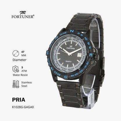 Fortuner Jam Tangan Analog Pria Water Resistant Rantai Waddell