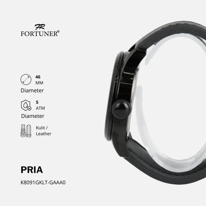 Fortuner Jam Tangan Pria Analog Sport Water Resistant Kulit Bane