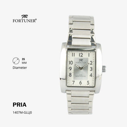 Fortuner Jam Tangan Fashion Pria Analog Water Resistant Rantai Stainless Gold Silver Hitam Heber