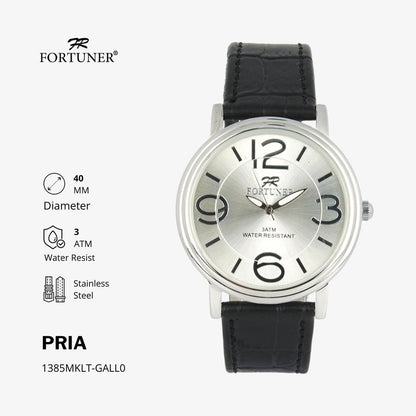 Fortuner Jam Tangan Analog Pria Kulit Water Resistant Kulit Huston