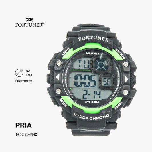 Fortuner Jam Tangan Digital Pria Sport Edition Rubber Black Green