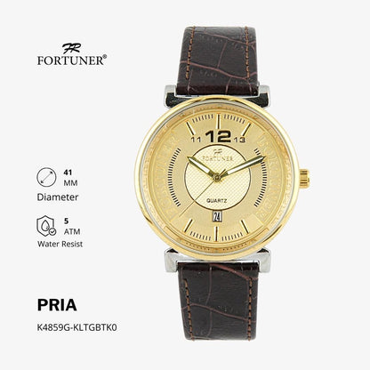 Fortuner Jam Tangan Analog Pria Kulit Water Resistant Aaron