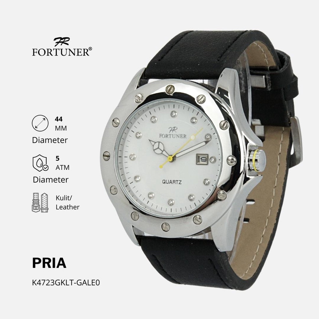 Fortuner Jam Tangan Pria Analog Fashion Water Resistant Kulit Bevon