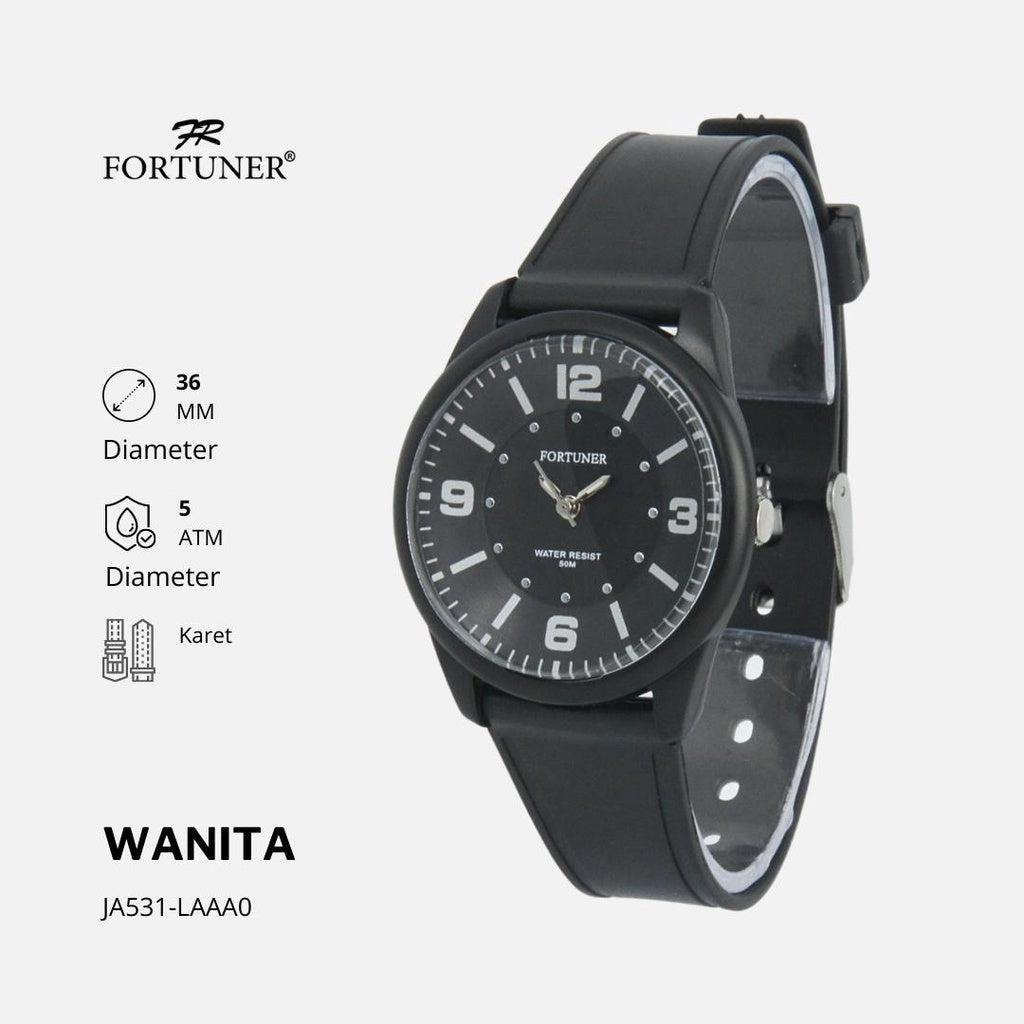 Fortuner Jam Tangan Analog Wanita Water Resistant Rubber Priscilla