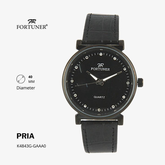 Fortuner Jam Tangan Classic Fashion Pria Analog Kulit Halvdan