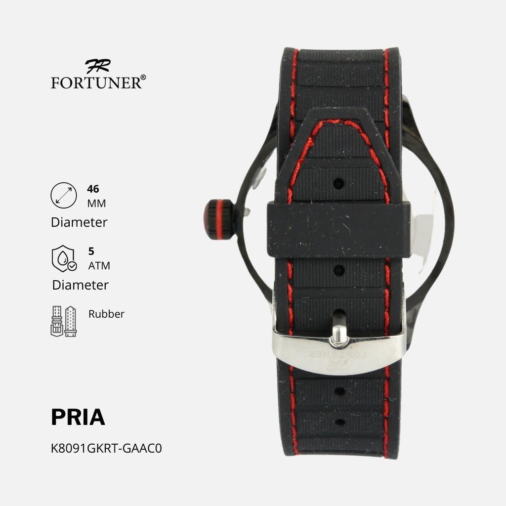 Fortuner Jam Tangan Pria Analog Sport Water Resistant Rubber Bialas