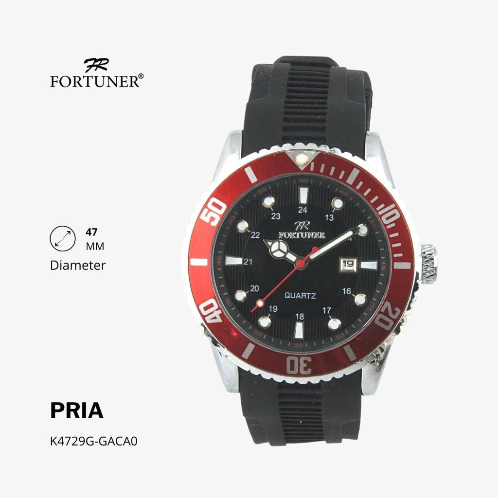 Fortuner Jam Tangan Analog Pria Rubber Water Resistant Hercules