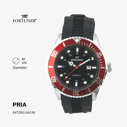 Fortuner Jam Tangan Analog Pria Rubber Water Resistant Hercules