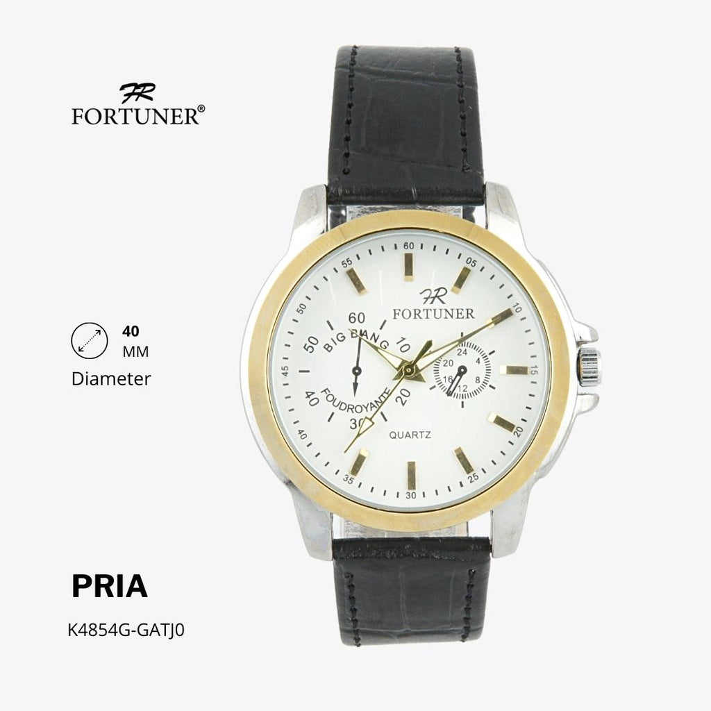 Fortuner Jam Tangan Classic Fashion Pria Analog Water Resist Kulit Hakan