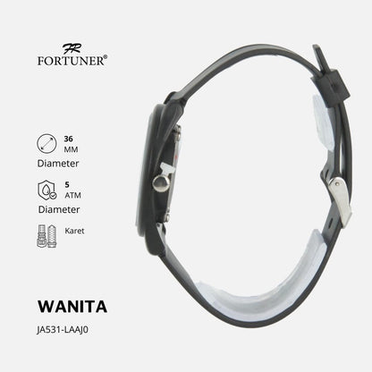 Fortuner Jam Tangan Analog Wanita Water Resistant Rubber Priscilla