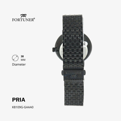 Fortuner Jam Tangan Analog Pria Hitam Water Resistant Arrow