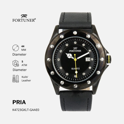 Fortuner Jam Tangan Pria Analog Fashion Water Resistant Kulit Bevon