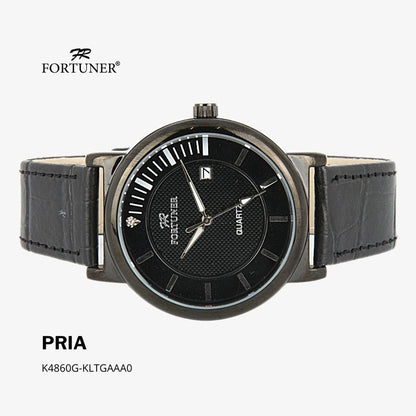 Fortuner Jam Tangan Analog Pria Kulit Water Resistant Adrian