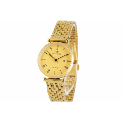 Fortuner Jam Tangan Analog Wanita Klasik Rantai Stainless Steel Gold Arloji Analog