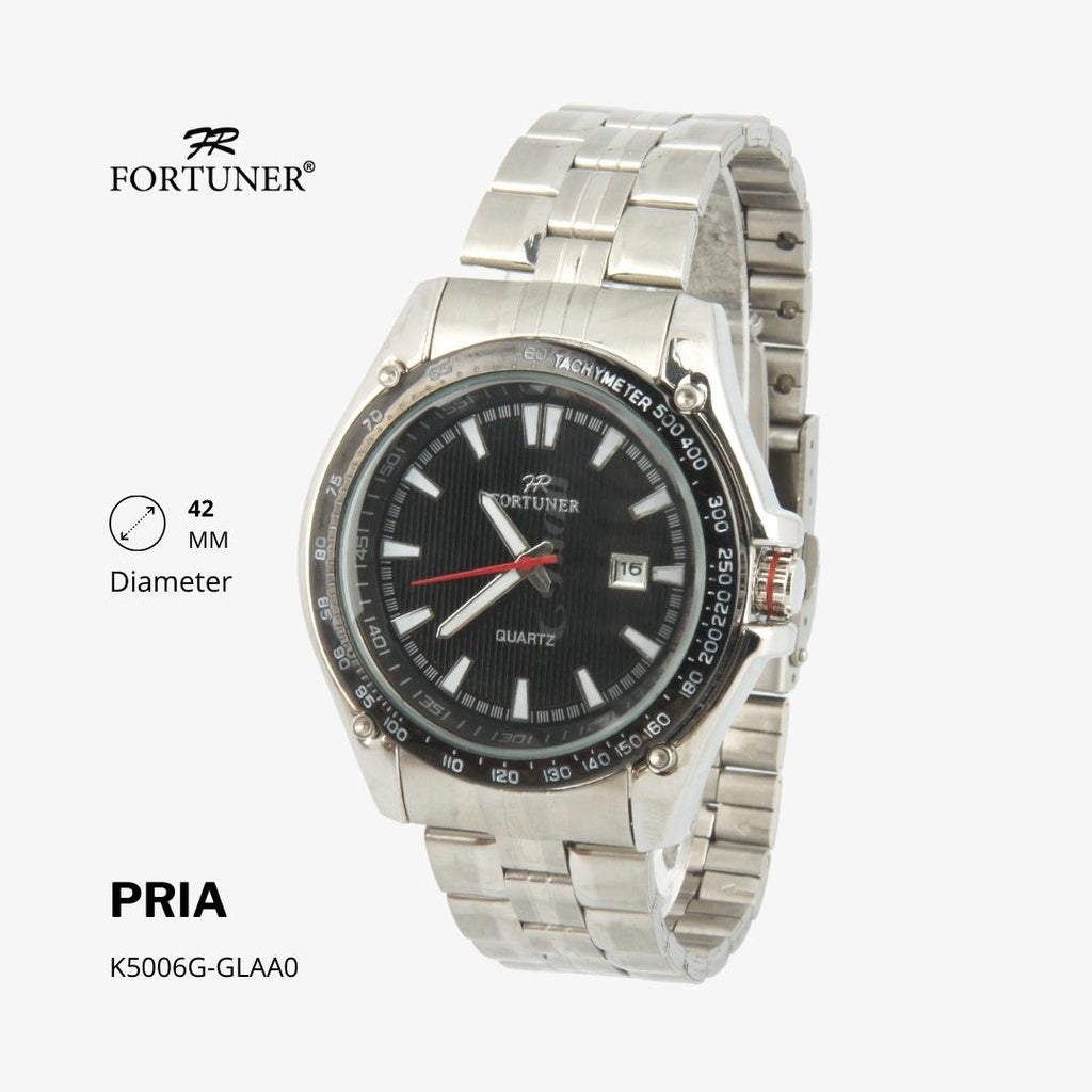 Fortuner Jam Tangan Fashion Pria Analog Water Resistant Rantai Stainless Silver Gold Howland