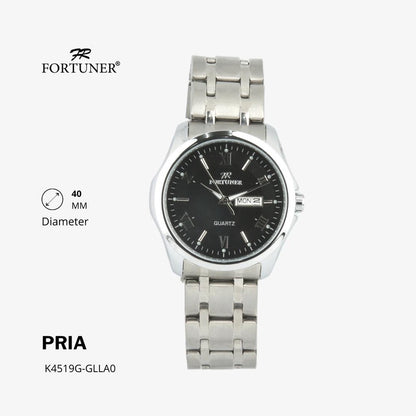 Fortuner Jam Tangan Analog Pria Day-Date Water Resistant Rantai Bonus Dompet dan Box Exclusive Lennox