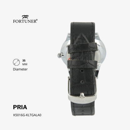 Fortuner Jam Tangan Analog Pria Water Resistant Silver Gold Kulit Hanoch