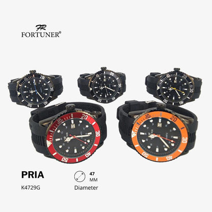 Fortuner Jam Tangan Analog Pria Water Resistant Rubber Haskel