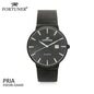 Fortuner Jam Tangan Analog Pria Rantai Stainless Water Resist Tahan Air K5014G Dial Polos Hitam