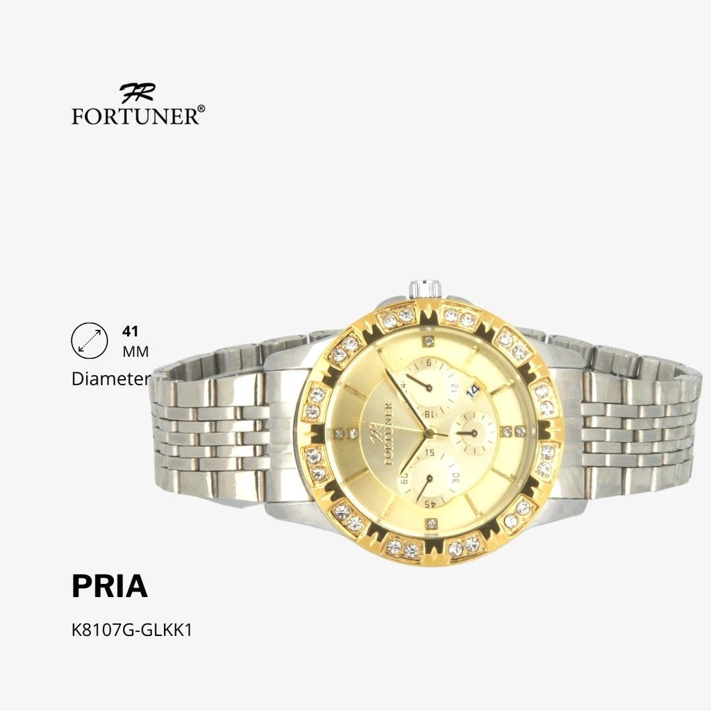 Fortuner Jam Tangan Analog Pria Water Resistant Rantai Helge