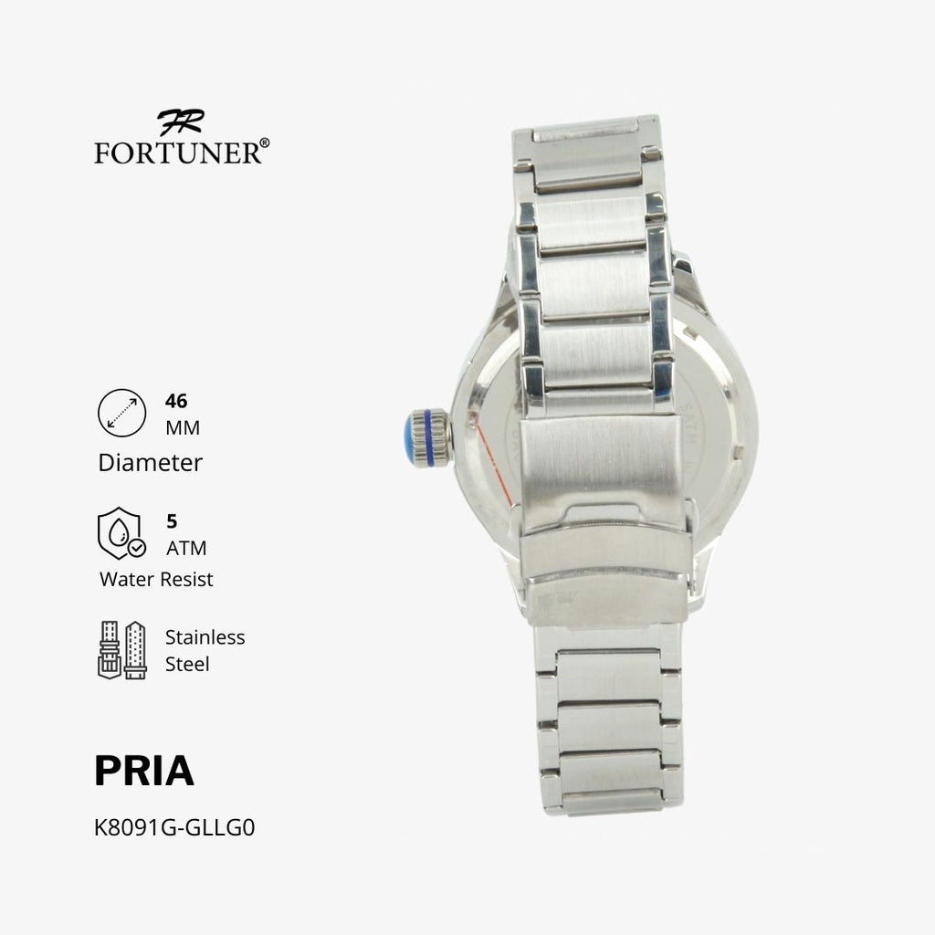 Fortuner Jam Tangan Analog Pria Water Resistant Rantai Wynndham