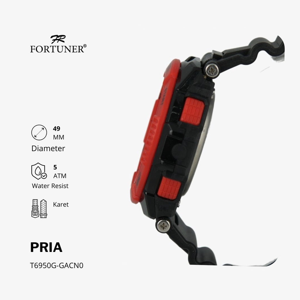 Fortuner Jam Tangan Pria Digital Water Resist Rubber Osbert