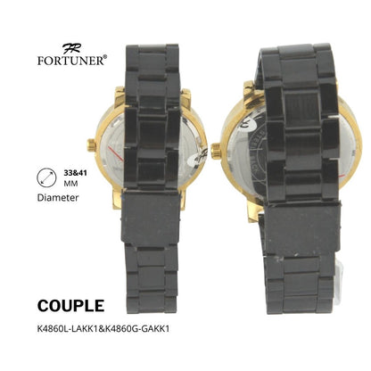 Fortuner Jam Tangan Couple Analog Water Resistant Rantai Delaney