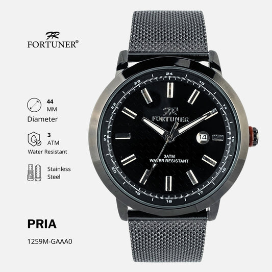 Fortuner Jam Tangan Pria Analog Formal Quartz Tahan Air Rantai Pasir Kulit Tanggal Original Kaden