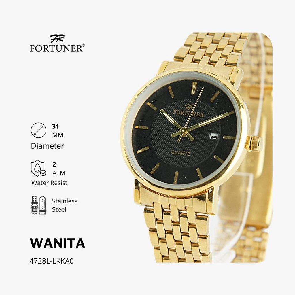 Fortuner Jam Tangan Wanita Analog Rantai Arloji Cewek Klasik Water Resist Rantai Zeyanka