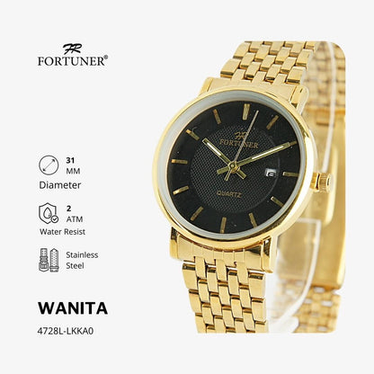 Fortuner Jam Tangan Wanita Analog Rantai Arloji Cewek Klasik Water Resist Rantai Zeyanka