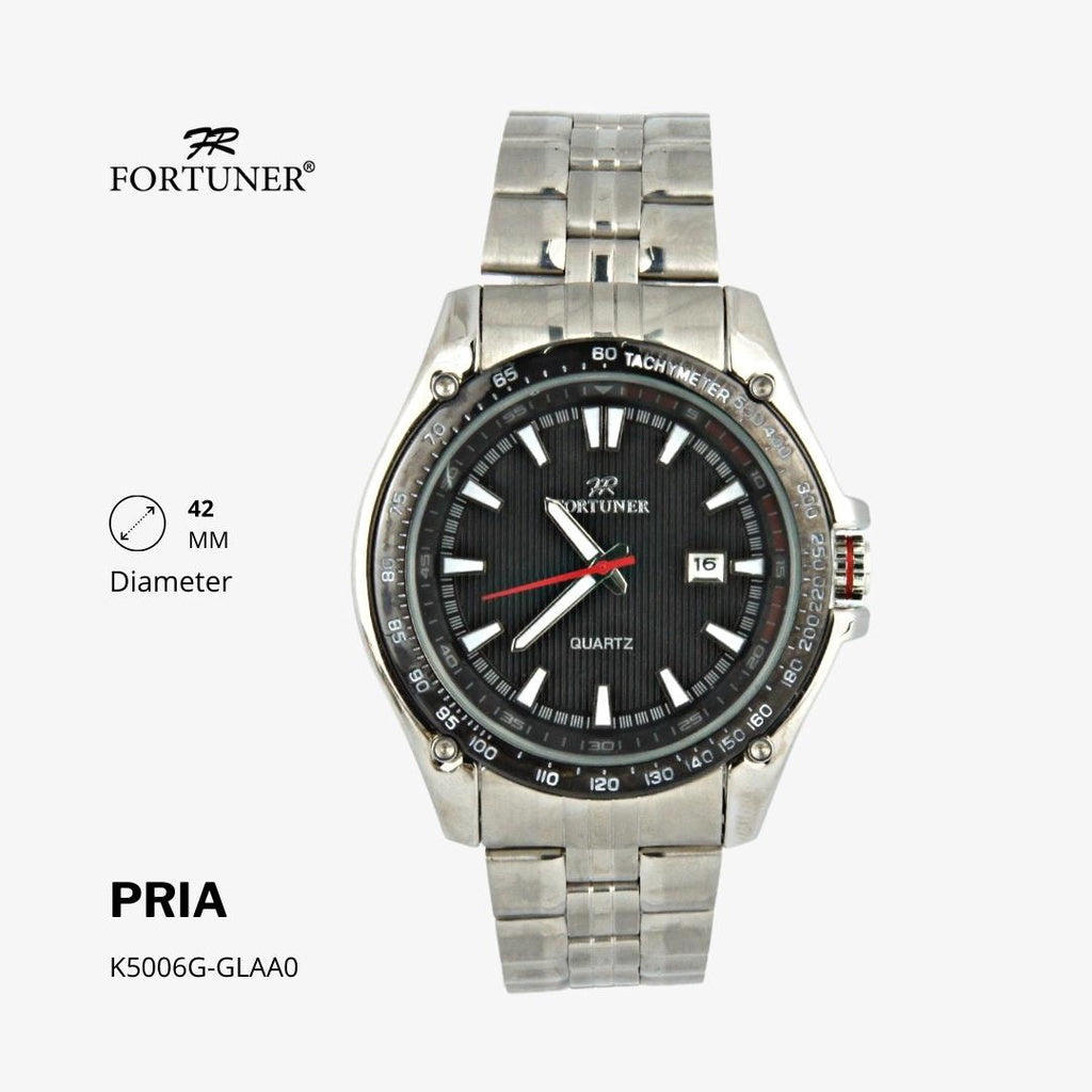 Fortuner Jam Tangan Fashion Pria Analog Water Resistant Rantai Stainless Silver Gold Howland