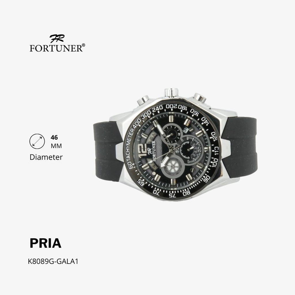 Fortuner Jam Tangan Analog Pria Chrono Water Resistant Rubber Allonzo