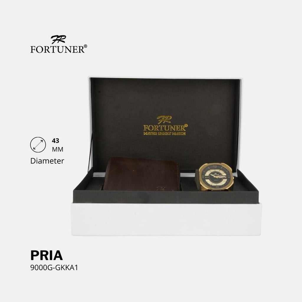 Fortuner Jam Tangan Analog Pria Water Resistant Gold Ferris