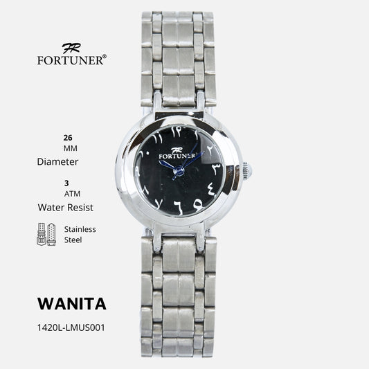 Fortuner Jam Tangan Wanita Analog Quatrz Fashion Angka Arab Kecil Tahan Air Original Lila