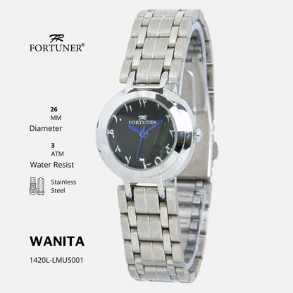 Fortuner Jam Tangan Wanita Analog Quatrz Fashion Angka Arab Kecil Tahan Air Original Lila