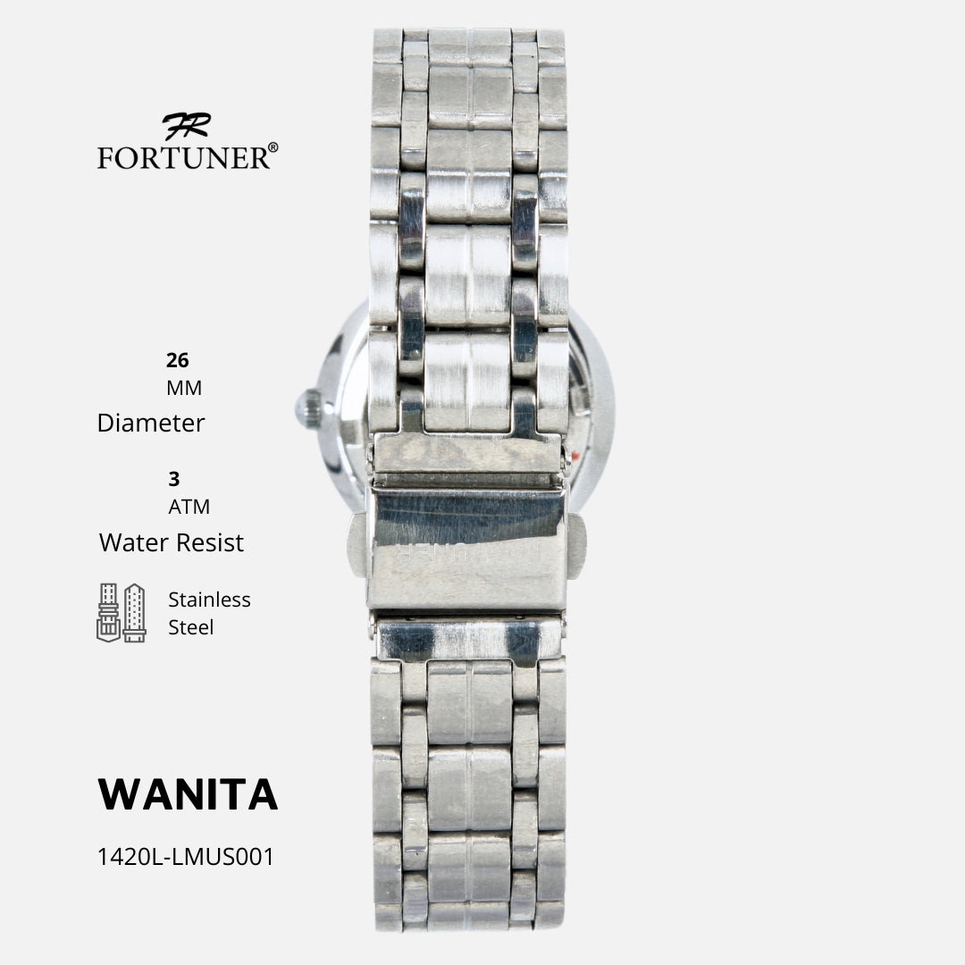 Fortuner Jam Tangan Wanita Analog Quatrz Fashion Angka Arab Kecil Tahan Air Original Lila