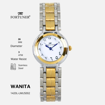 Fortuner Jam Tangan Wanita Analog Quatrz Fashion Angka Arab Kecil Tahan Air Original Lila