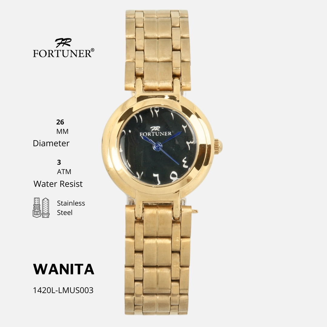 Fortuner Jam Tangan Wanita Analog Quatrz Fashion Angka Arab Kecil Tahan Air Original Lila