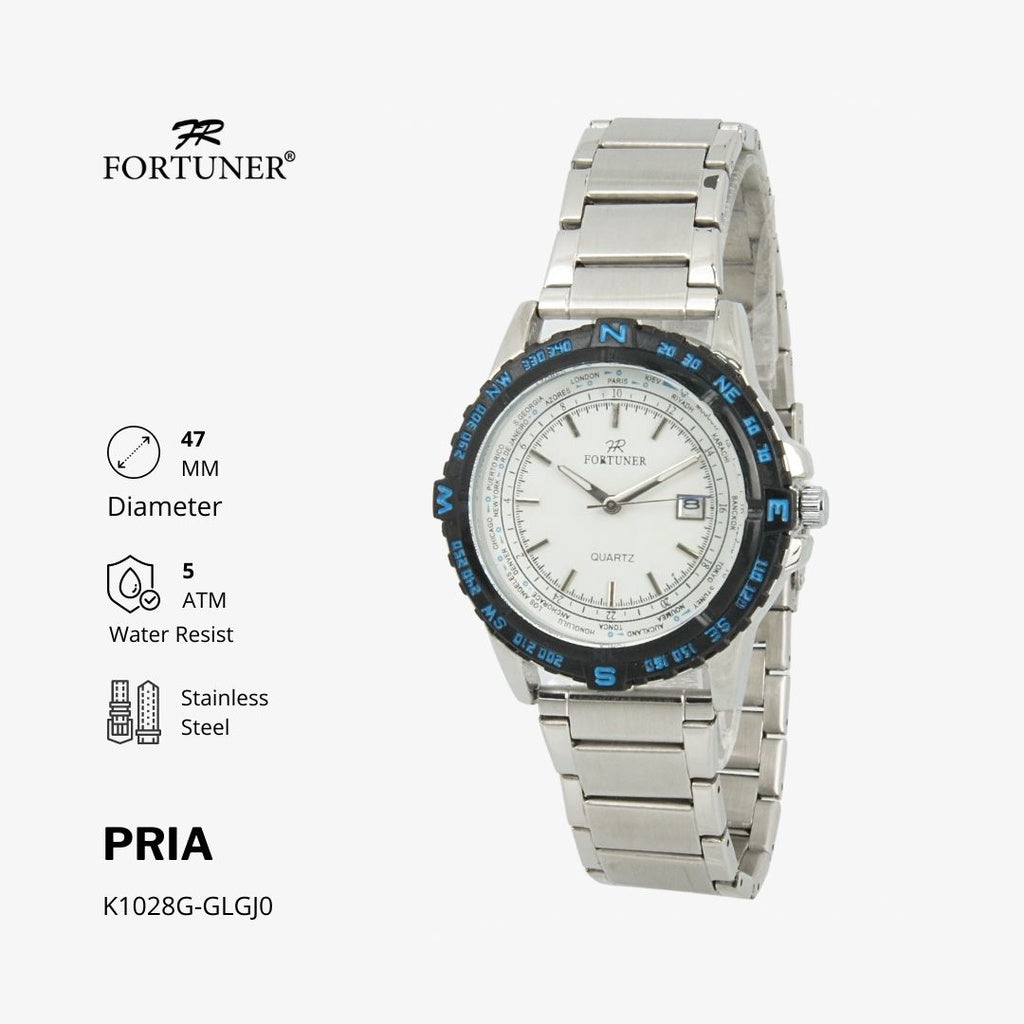 Fortuner Jam Tangan Analog Pria Water Resistant Rantai Wynten