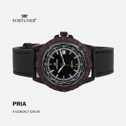 Fortuner Jam Tangan Analog Pria Water Resistant Kulit Xerxes