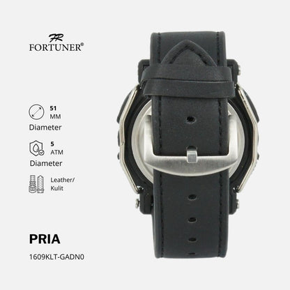 Fortuner Jam Tangan Pria Digital Sport Water Resist Kulit Olexa