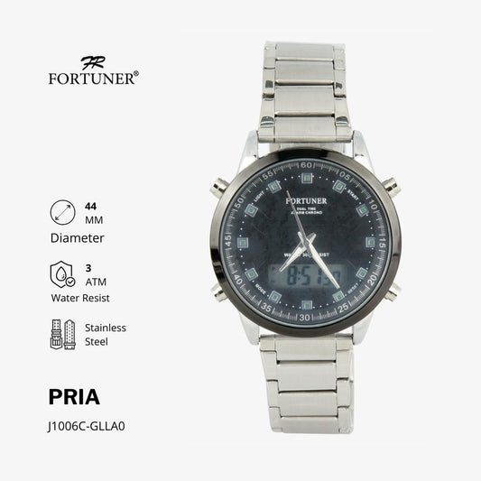 Fortuner Jam Tangan Pria Analog-Digital Water Resist Rantai Timofeo