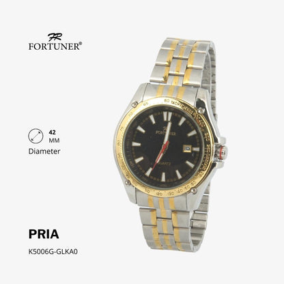 Fortuner Jam Tangan Fashion Pria Analog Water Resistant Rantai Stainless Silver Gold Howland