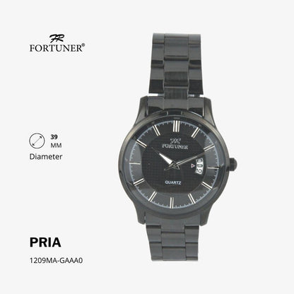 Fortuner Jam Tangan Analog Pria Hitam Water Resistant Adam