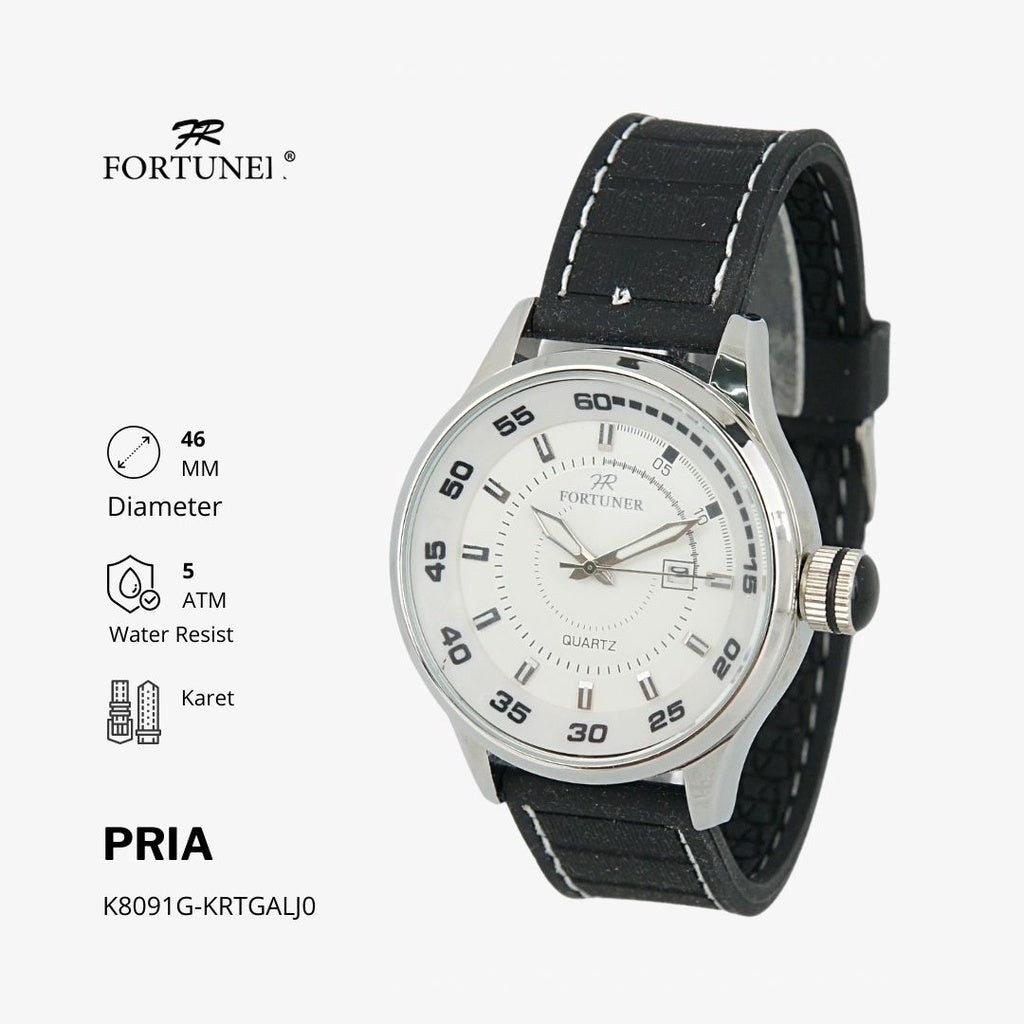 Fortuner Jam Tangan Analog Pria Water Resistant Rubber Tocoma